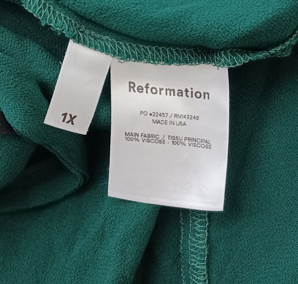 Reformation Winslow Maxi Dress Emerald 1X Wrap French Style Sustainable Wedding - Picture 7 of 7